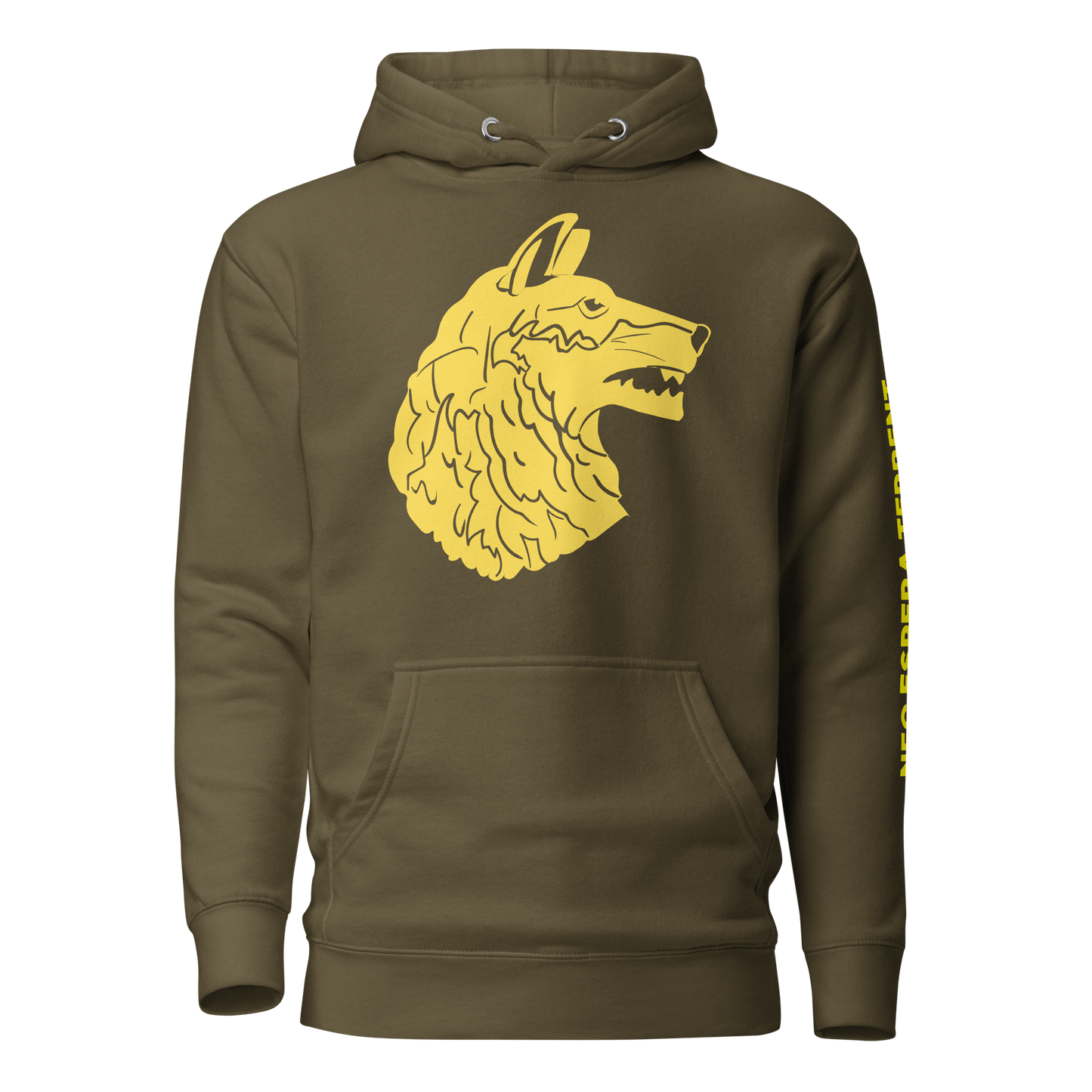 Wolfhound Front Print Hoodie - Right Facing