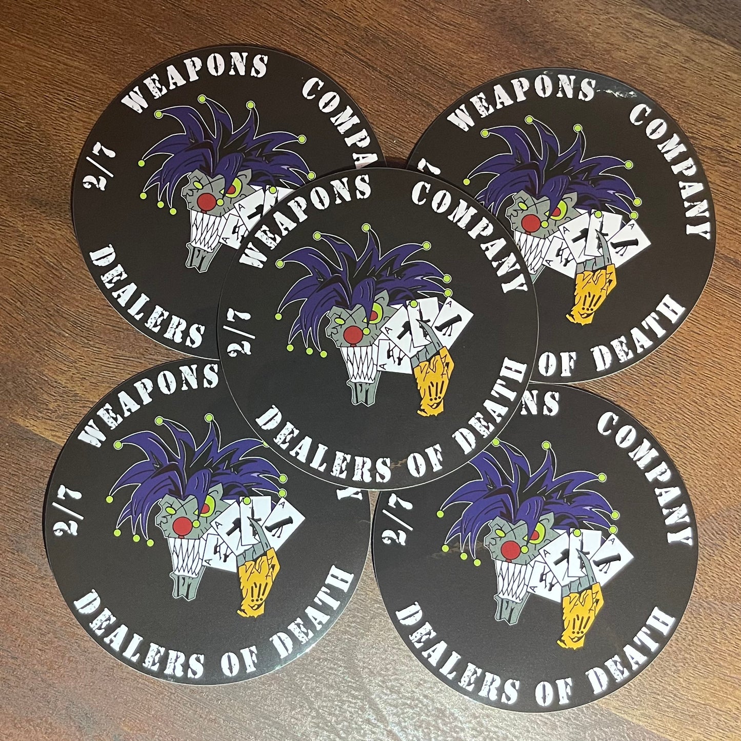 2/7 Weapons Company Dealers of Death Stickers - 5 pack
