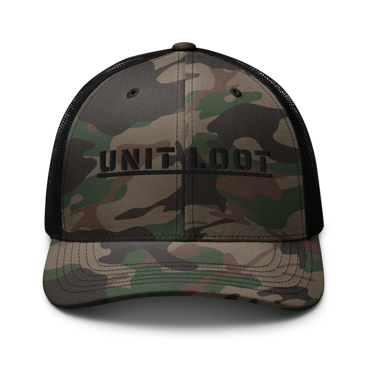 Unit Loot Branded Embroidered Camo Trucker Hat