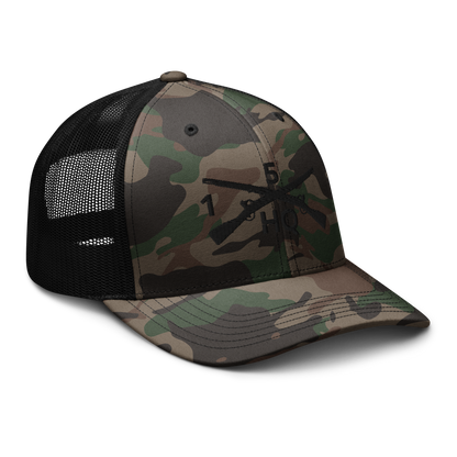 1/5 Infantry Regiment Company Crossed Rifles Embroidered Camo Trucker Hat