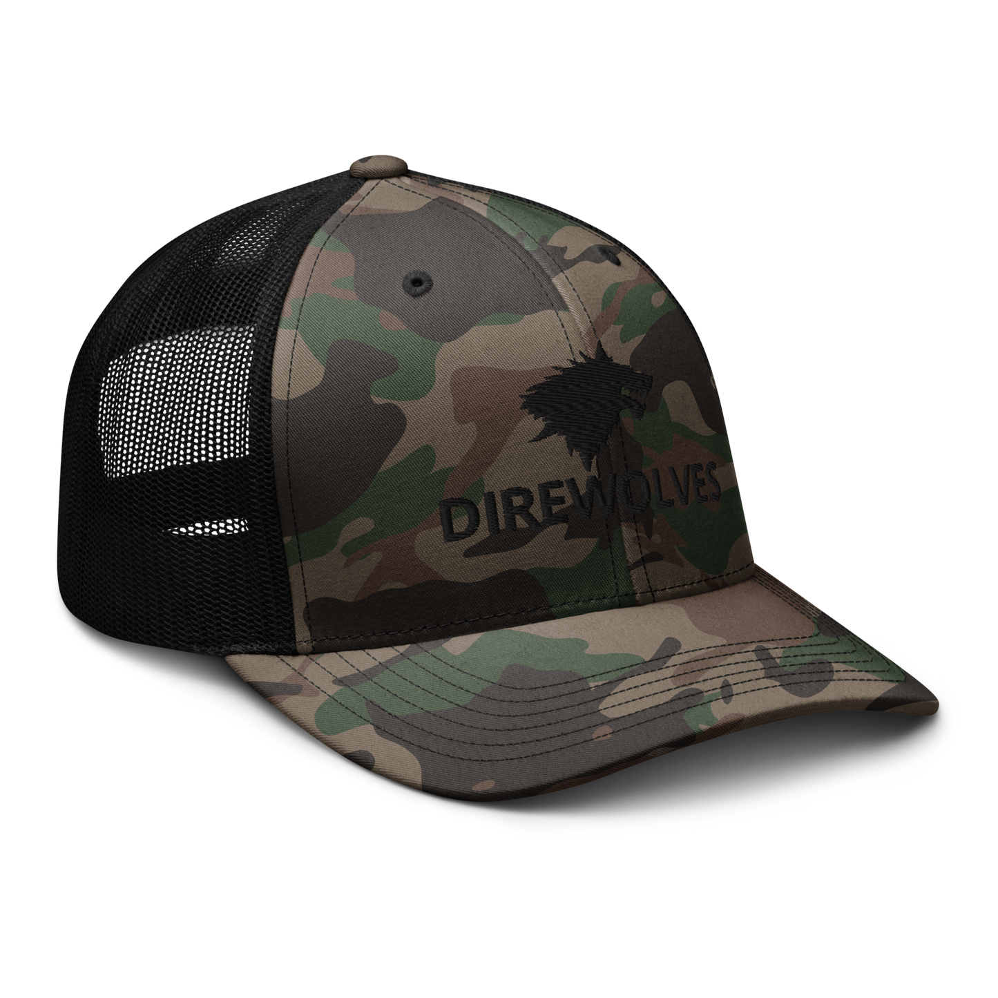 Delta Company, 82nd Aviation Regiment Direwolf Embroidered Camo Trucker Hat