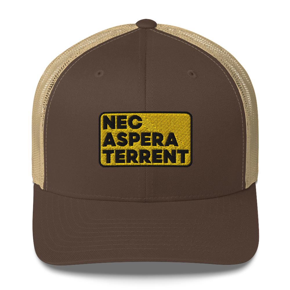 27th Infantry Regiment Nec Aspera Terrent Embroidered Trucker Hat