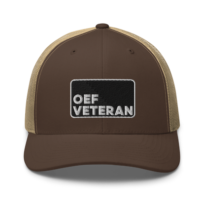 OEF Veteran Embroidered Trucker Hat