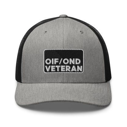 OIF and OND Veteran Embroidered Trucker Hat V1
