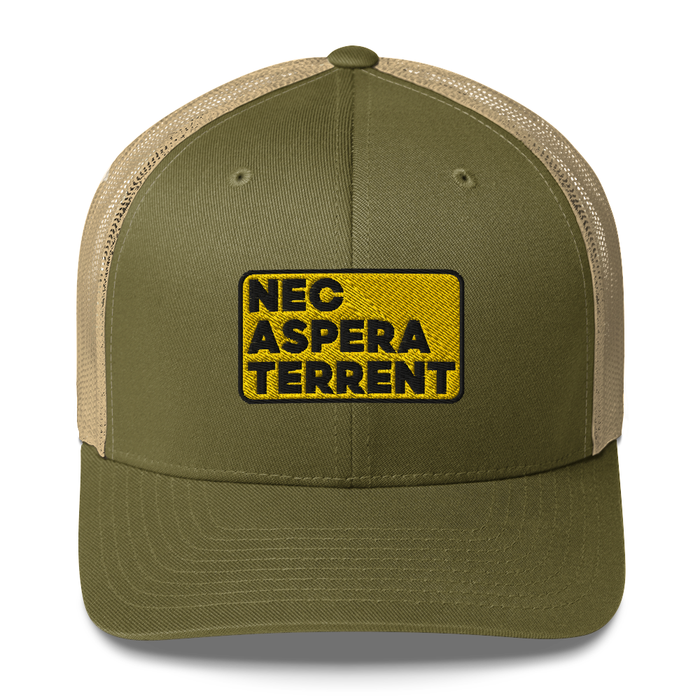 27th Infantry Regiment Nec Aspera Terrent Embroidered Trucker Hat