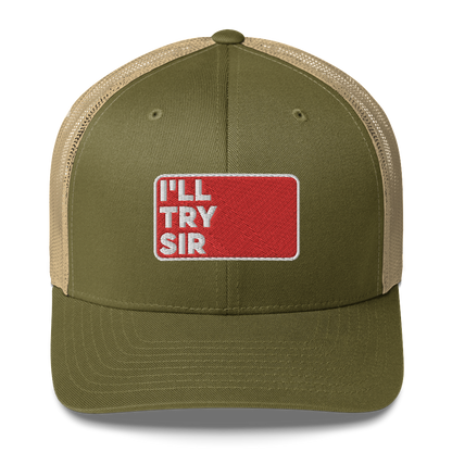 5th Infantry Regiment I'll Try Sir Embroidered Trucker Hat