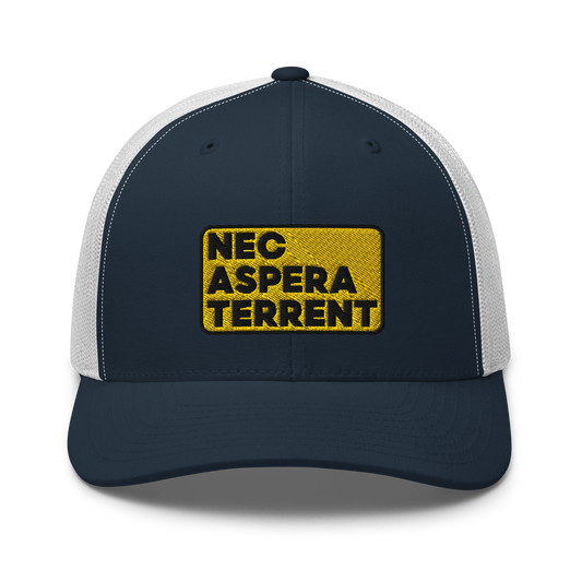 27th Infantry Regiment Nec Aspera Terrent Embroidered Trucker Hat
