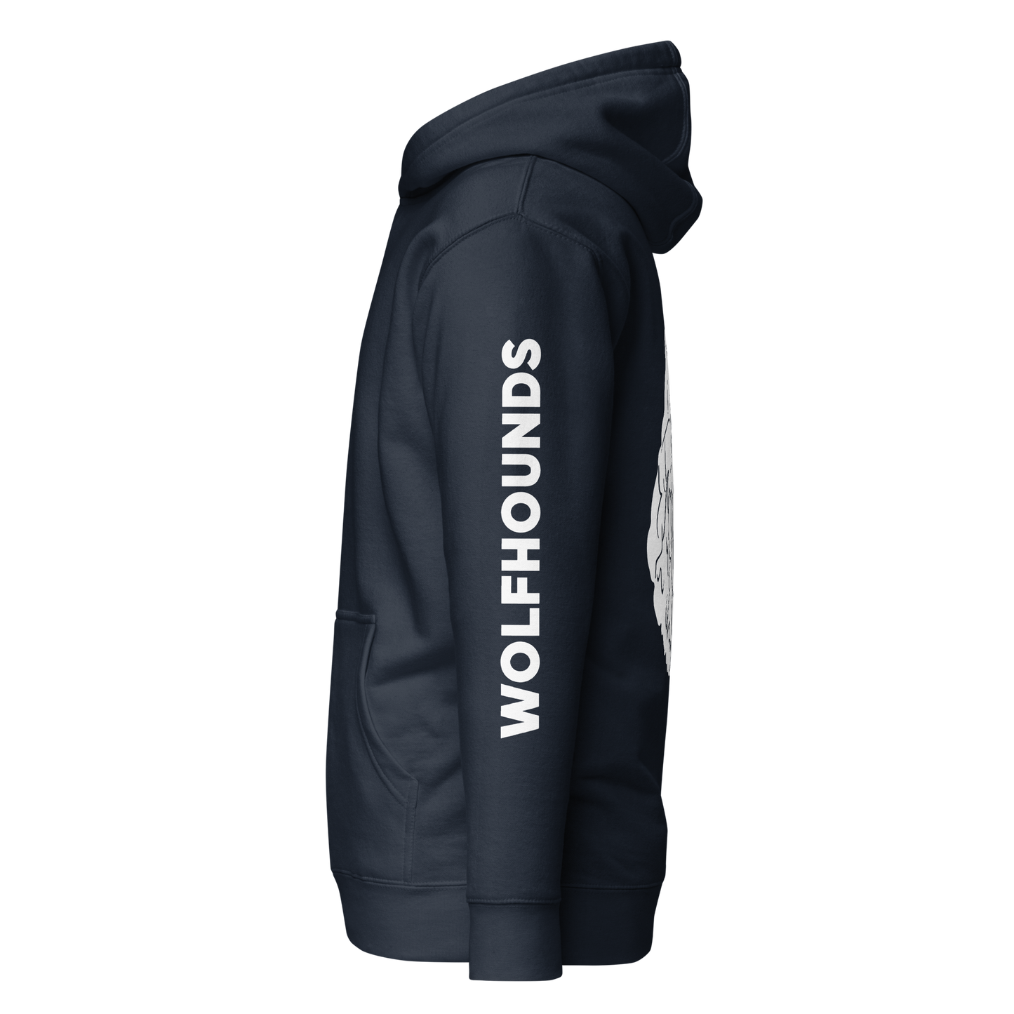 Wolfhounds Back Print Hoodie - Right Facing